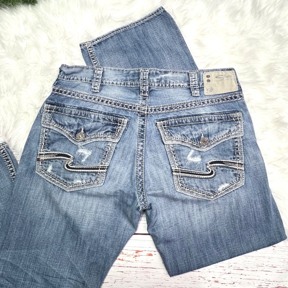 •👖|•SILVER JEANS•| Zic Flap Relaxed Fit Boot Cut Jeans 36x32👖 - Picture 6 of 12